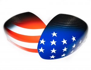 FIAT 500 Mirror Covers - Carbon Fiber - American Flag 